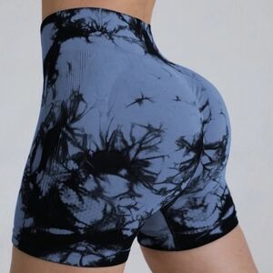 New blue tie dye Workout shorts